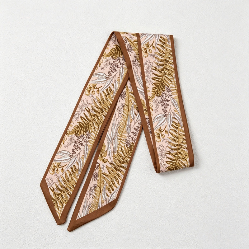 CouldNook Slim Printed Neck Scarf - Long Twilly Accent