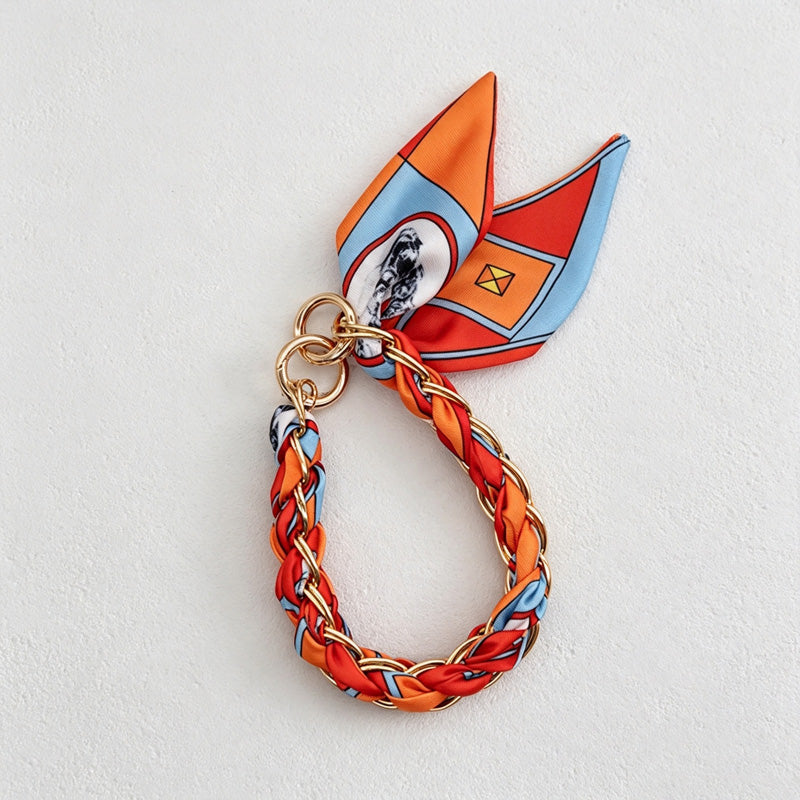 CouldNook Mixed Print Scarf Phone Wrist Strap - Braided Loop
