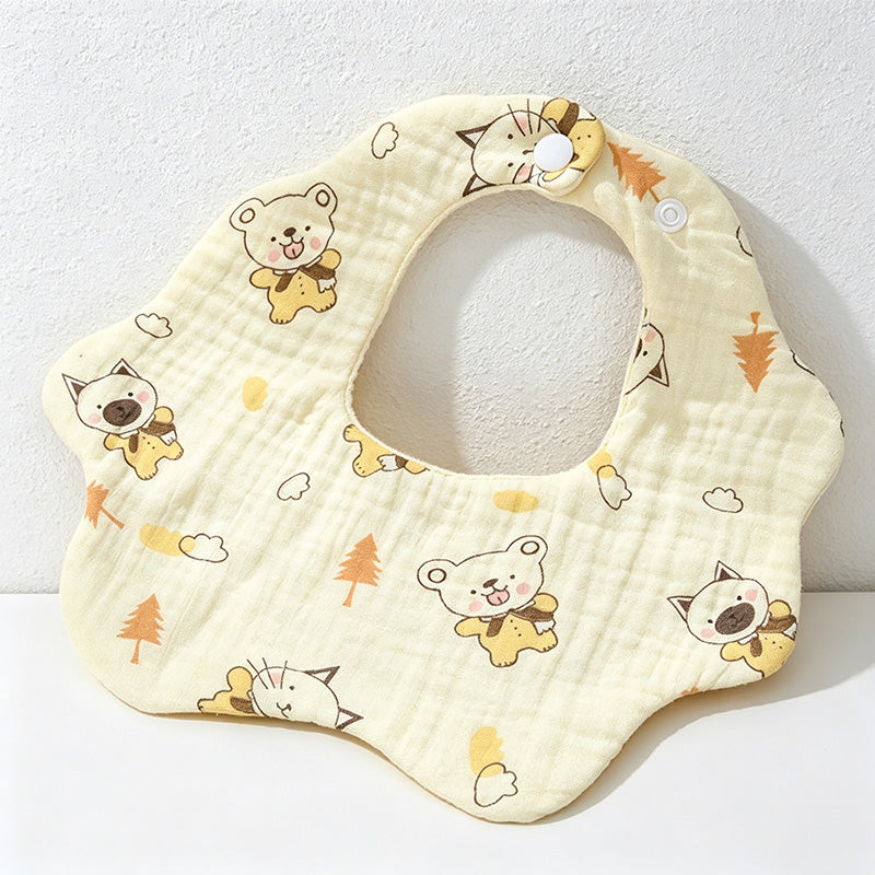 CouldNook Premium Muslin Cotton Baby Bib - Reversible 6-Layer Petal Drool Apron（Set of 10）