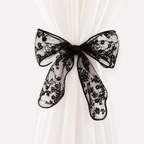 CouldNook Lace Bow Curtain Tieback 2PCS Set - Window Styling Accent