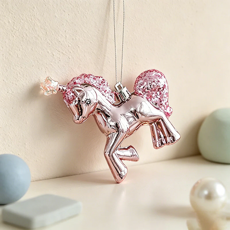 Unicorn Shaped Christmas Wall Decor - Glittery Hanging Ornament