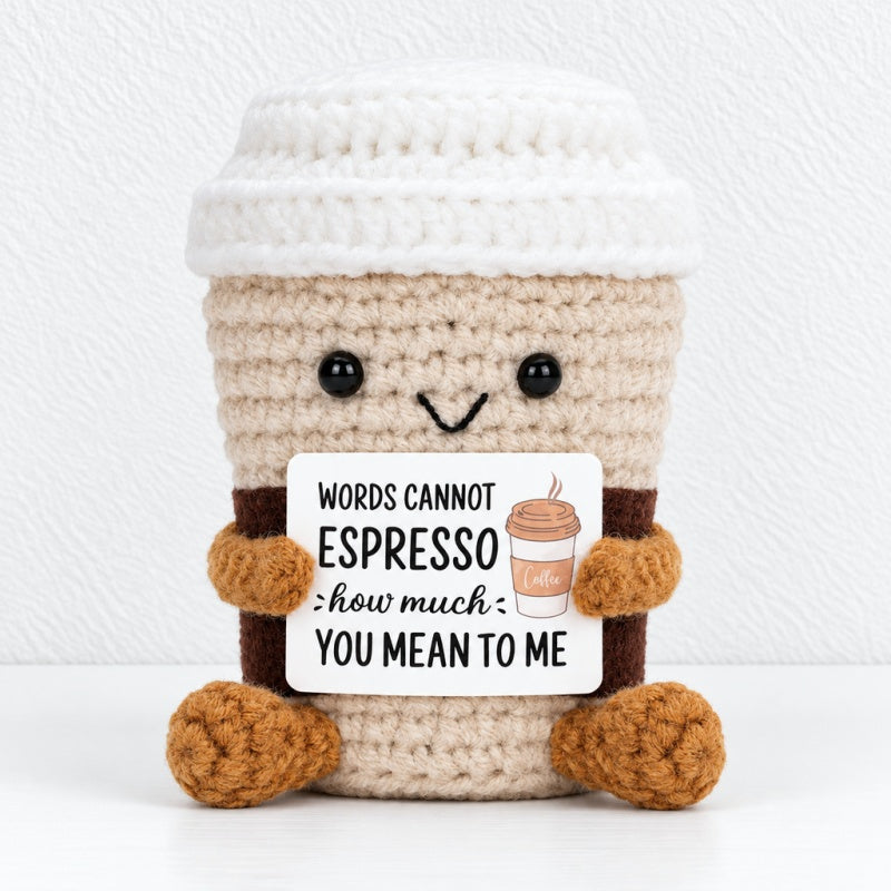 CouldNook Crocheted Character Doll - Textured Shapes And Little Message Cards