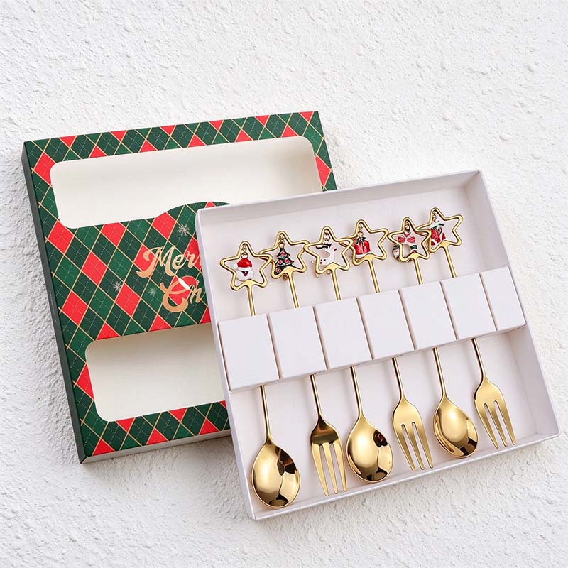 CouldNook Christmas Cutlery Set - Character Tops and Decorative Charm Designs
