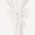 CouldNook Lace Bow Curtain Tieback 2PCS Set - Window Styling Accent