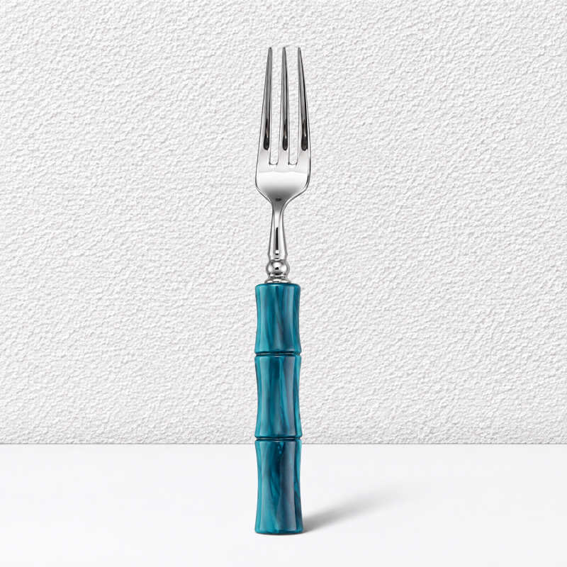 Bamboo Style Flatware - Segmented Acrylic Handles and Steel
