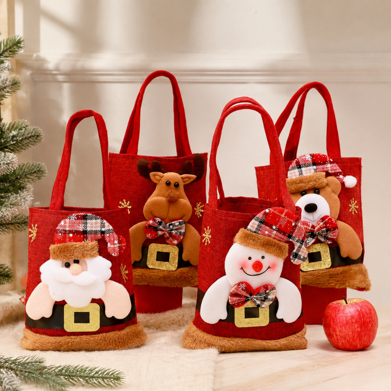 CouldNook Christmas Gift Bag - Character Details and Festive Fabric Patterns