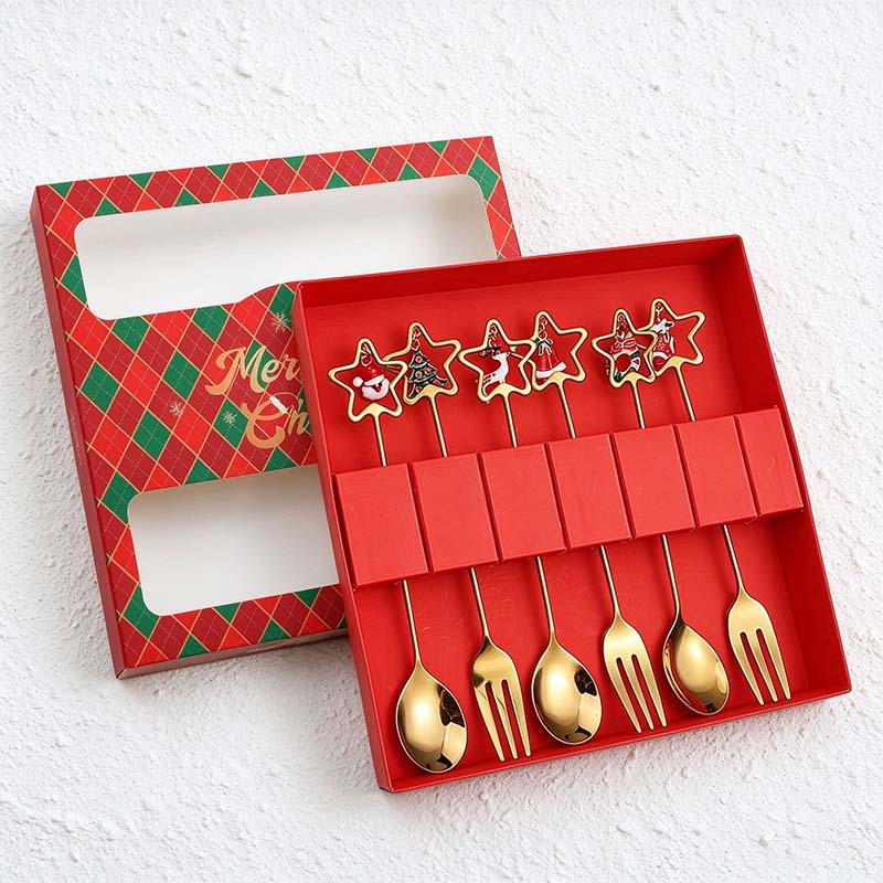 CouldNook Christmas Cutlery Set - Character Tops and Decorative Charm Designs