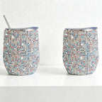 CouldNook 12oz Bling Rhinestone Stemless Wine Tumbler - Clear Lid & Straw (Solid Color Series)