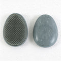 Marbled Egg-Shaped Palm Hairbrush with Rounded Pins