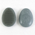 Marbled Egg-Shaped Palm Hairbrush with Rounded Pins