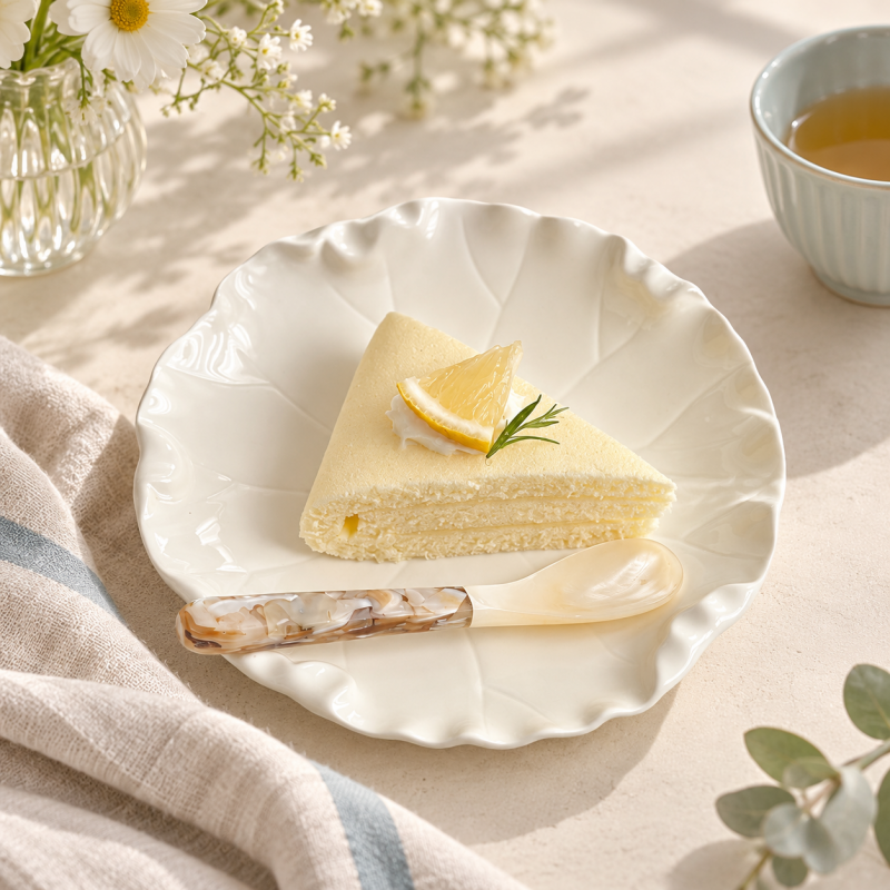 CouldNook Lotus Leaf Dessert Plate - Ruffled Edge
