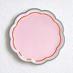 CouldNook Scalloped Paper Plates - Gingham Checks Or Colored Borders