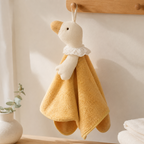 CouldNook Goose Coral Fleece Hanging Hand Towel - Lace Detail