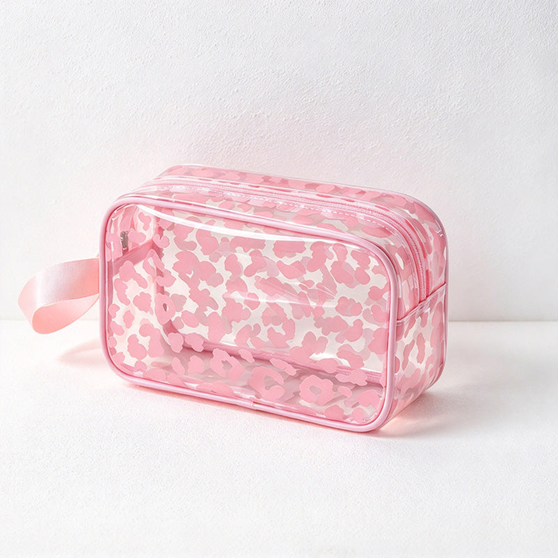 CouldNook Printed Clear Toiletry Bag - Ocean Or Leopard Patterns