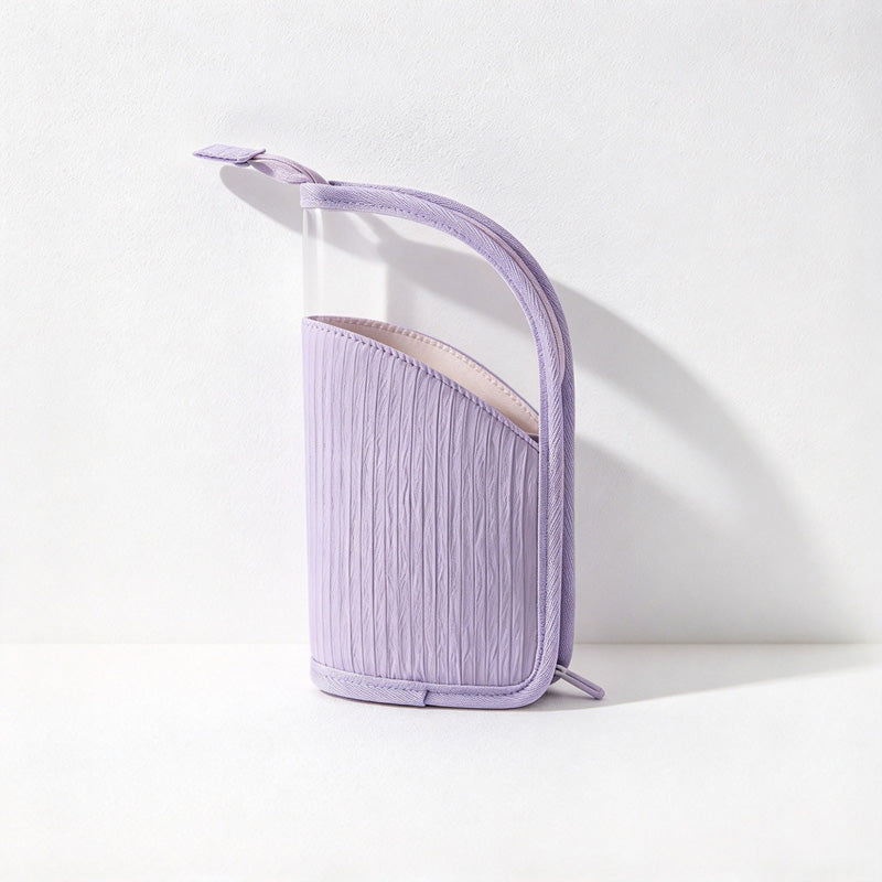 CouldNook Standing Makeup Brush Bag - Divided Pockets And Textured Panels