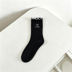 CouldNook Cozy Embroidered Scallop Crew Socks - Everyday Footwear Accent