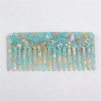 CouldNook Rectangular Marble Acetate Comb‑Wide Tooth Hair Comb