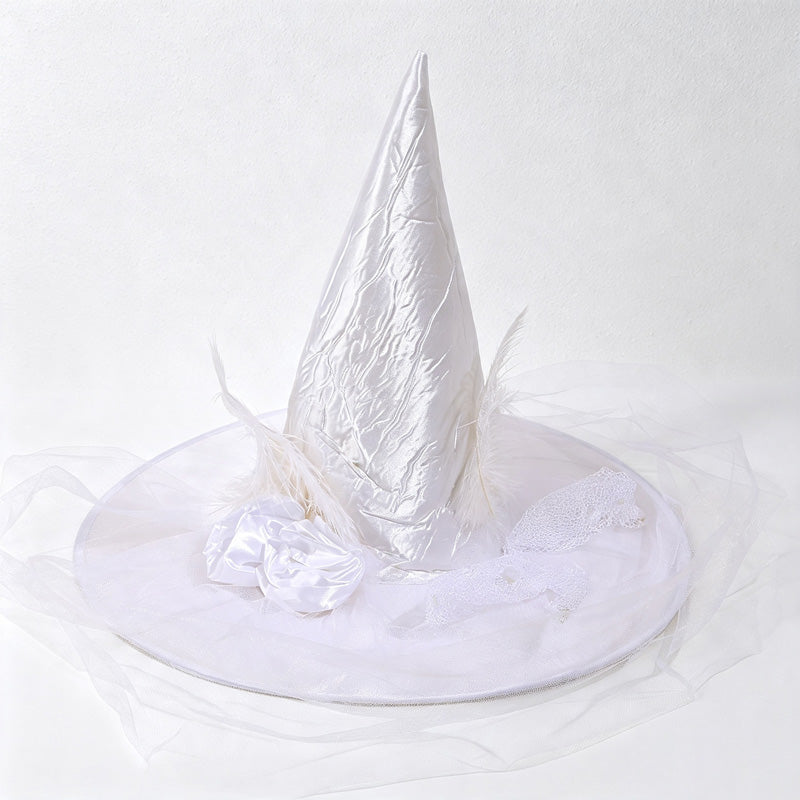 CloudNook Feather Veil Witch Hat‑Halloween Party Costume Hat
