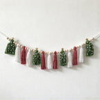 CouldNook Christmas Tassel Garland - Beaded Cord and Tree-Shaped Accents