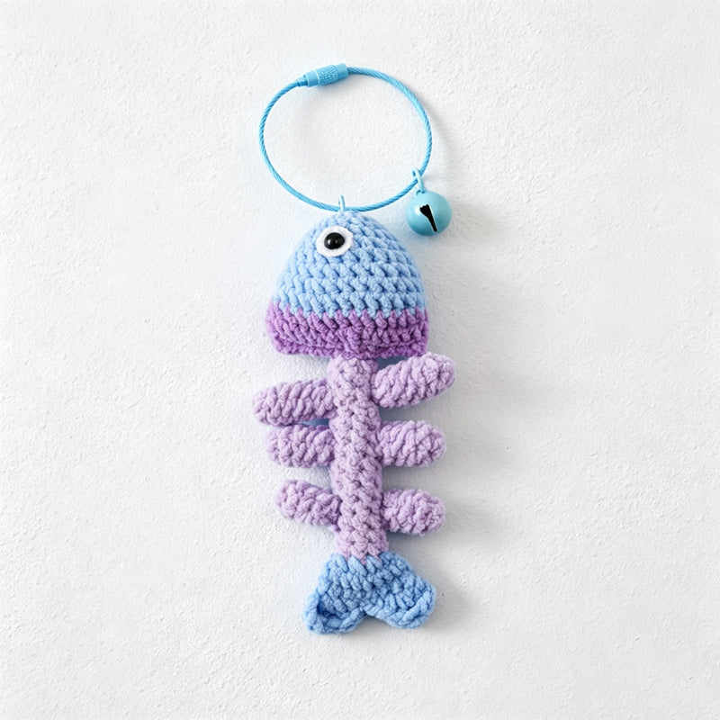 CouldNook Yarn Fish Skeleton Keychain - Four Body Colors