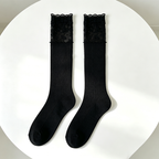 CouldNook Lace Panel Boot Socks - Tall Shoe Accent