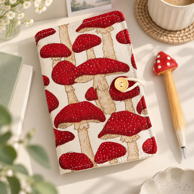 CouldNook Mushroom Ring Binder Notebook - Snap Strap Cover
