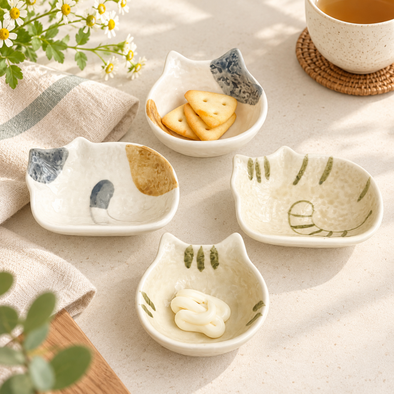 CouldNook Cat Dipping Dish - Head and Reclining Shapes