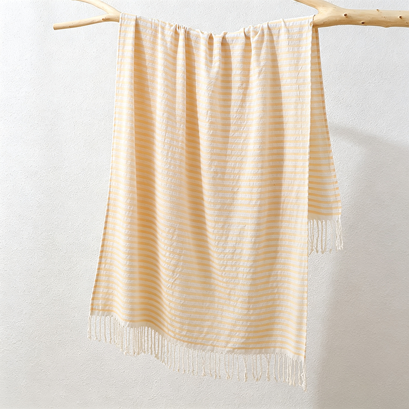 CouldNook Fine Stripe Bath Towel - Tasseled Everyday Wrap
