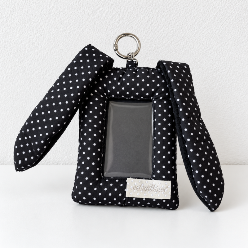 CouldNook Rabbit-Ear Card Holder - Polka Dot Border and Clear Display Window
