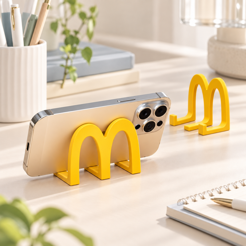 CouldNook Arch Phone Stand - Yellow Double Curve and Raised Front Stops