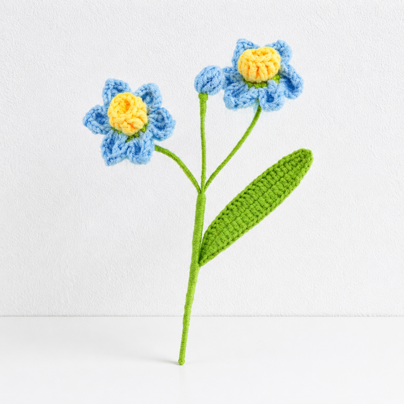 CouldNook Yarn Daffodil Stem - Three Bloom Floral Branch