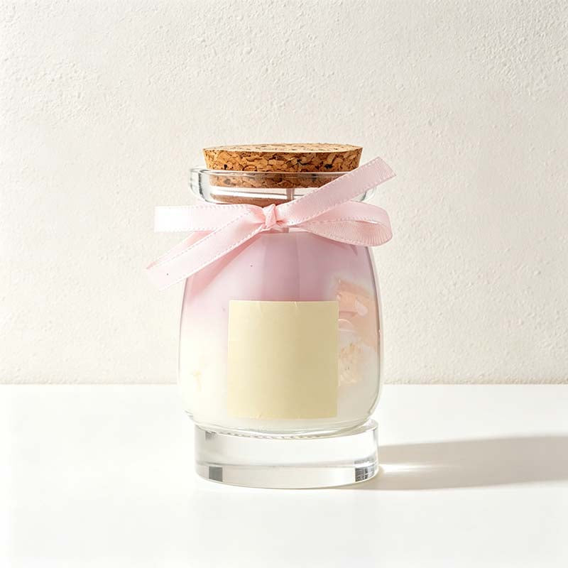 CouldNook Ribbon Jar Scented Candle - Pastel Wax And Textured Lid