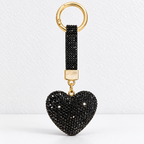 CouldNook Heart Keychain - Rhinestone-covered Shape and Matching Short Strap