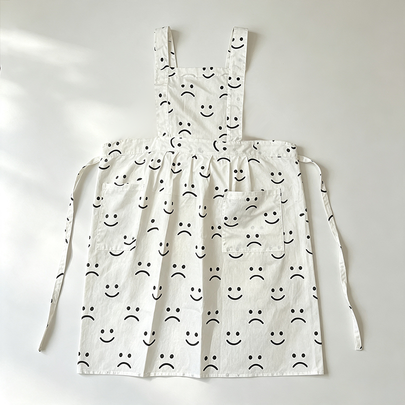 CouldNook Smiling Face Apron - Cheerful Everyday Kitchen Layer