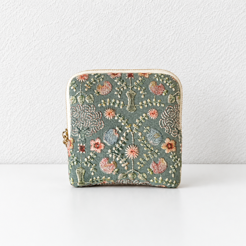 CouldNook Floral Jewelry Pouch - Zippered Border And Layered Interior Storage