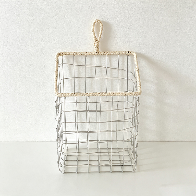 CouldNook Hanging Wire Storage Basket‑Wall‑Mount Iron Organizer for Kitchen & Household Sundries