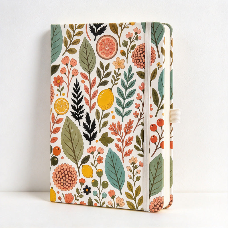 CouldNook Botanical Notebook - Leaf and Berry Prints and Elastic Closure
