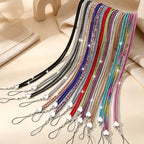 CouldNook Rhinestones Set Crossbody Phone Strap with Heart-Shaped Links