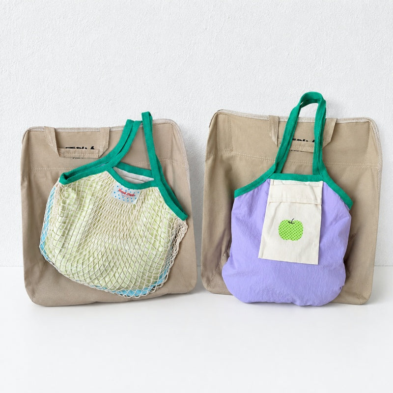 CouldNook Color‑Block Mesh Tote Bag‑Sweet Fresh Style Grid Net Handbag