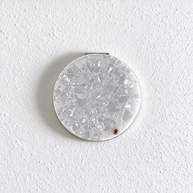 CouldNook Round Swivel Mirror - Mottled Acetate Cover And Pivot Opening