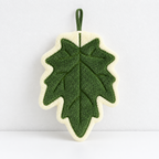 CouldNook Leaf Hand Towel - Coral Fleece and Stitched Veins
