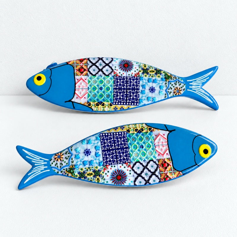 CouldNook Patterned Fish Magnet - Colorful Mosaic Designs Accent