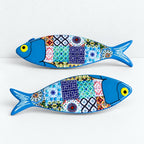 CouldNook Patterned Fish Magnet - Colorful Mosaic Designs Accent