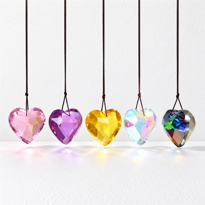 CouldNook Heart Prism Suncatcher - Faceted Crystal Pendant And Hanging Hole