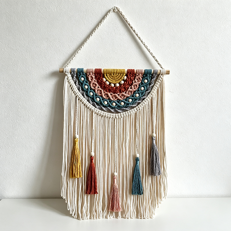 CouldNook Colorful Macrame Wall Hanging - Layered Tassel Design