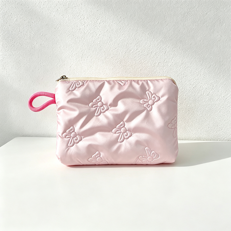 CouldNook Quilted Metallic Cosmetic Bag - Vanity Storage Accent