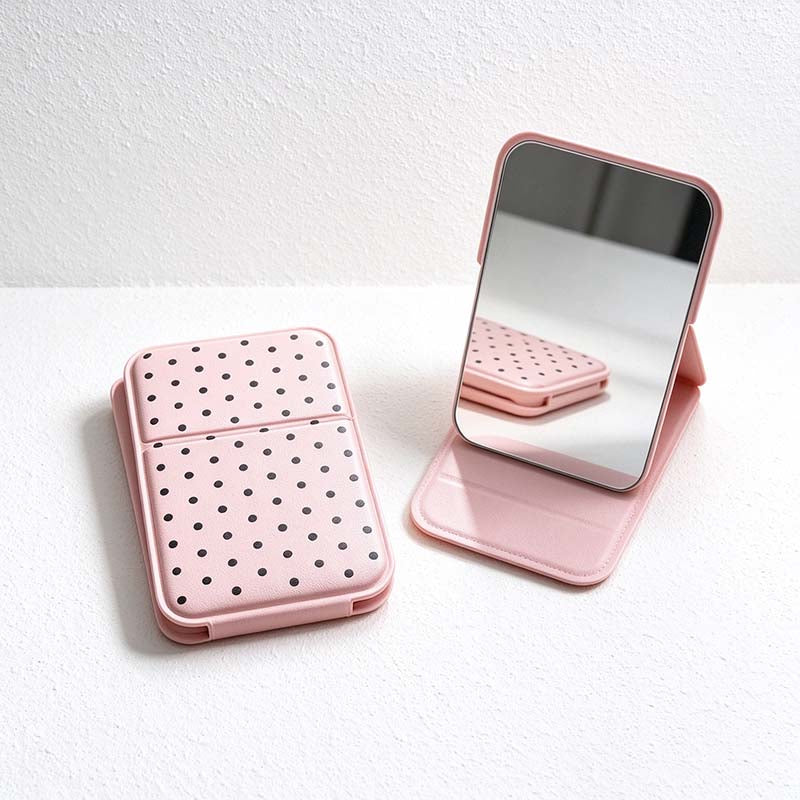 CouldNook Polka Dot Folding Mirror - Adjustable Cover Stand