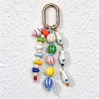 CouldNook Beaded Bag Charm - Colorful Fish Details and Oval Clip