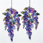 CouldNook Acrylic Floral Window Hanging - Outlined Petals And Trailing Sprigs