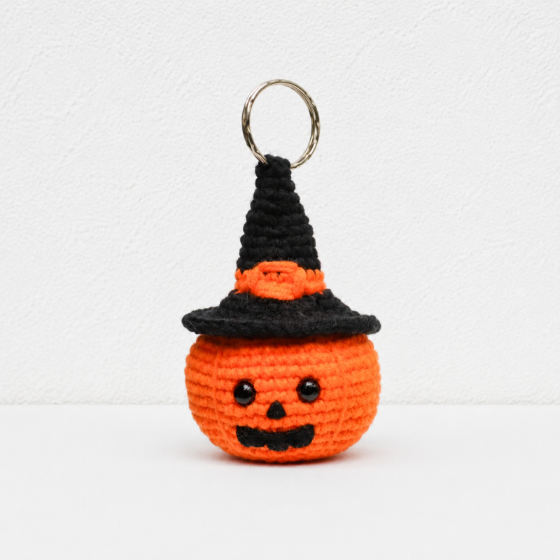 CouldNook Halloween Yarn Keychain Charm - Ghosts Pumpkins and Spider
